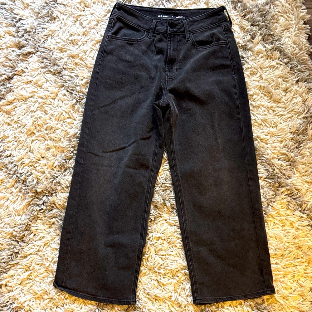 Old Navy Charcoal Wide-Leg Jeans women’s size 4